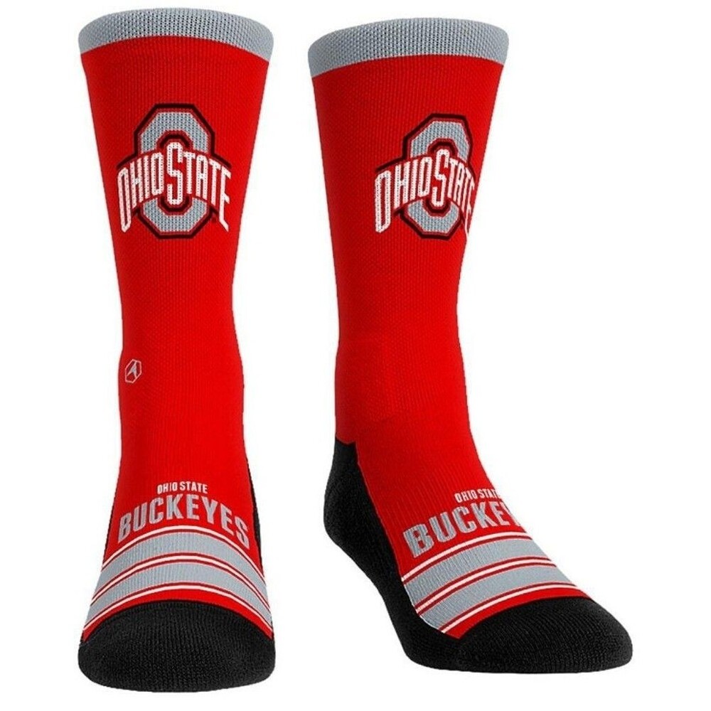 Ohio State Buckeyes Gametime Stripe Crew Socks Size L/XL 9-13/Women's 10.5-14.5